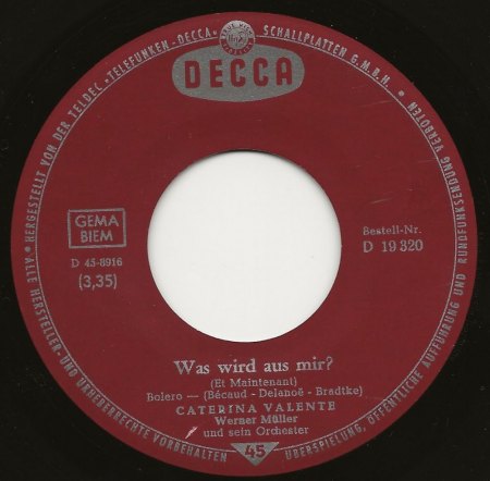 CATERINA VALENTE - dtsch. Decca Singles
