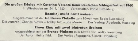 CATERINA VALENTE - dtsch. Decca Singles