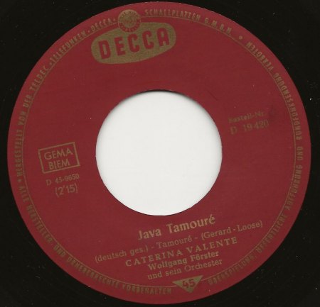 CATERINA VALENTE - dtsch. Decca Singles