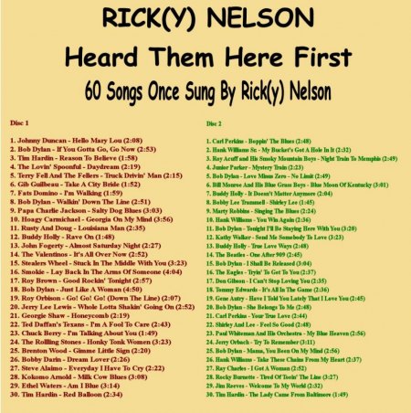 RICKY NELSON als Coverer