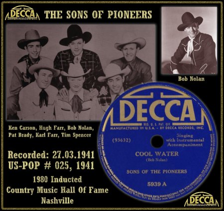 SONS OF THE PIONEERS - COOL WATER [DECCA]