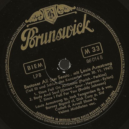 LOUIS ARMSTRONG auf Brunswick/Decca