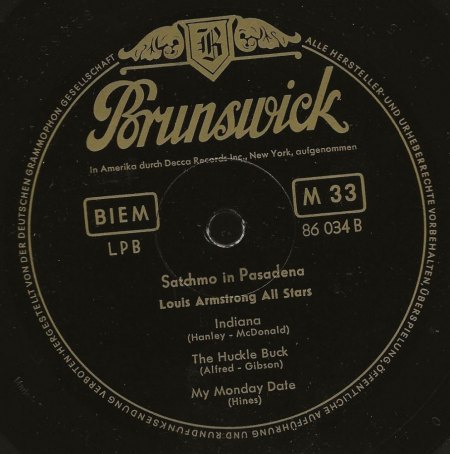 LOUIS ARMSTRONG auf Brunswick/Decca