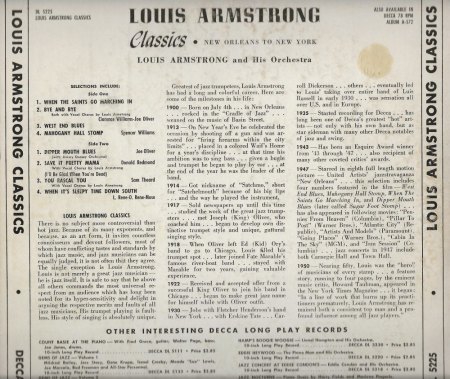 LOUIS ARMSTRONG auf Brunswick/Decca
