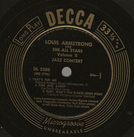 LOUIS ARMSTRONG auf Brunswick/Decca