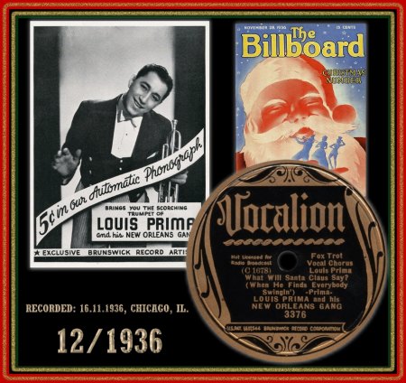LOUIS PRIMA & HIS NEW ORLEANS GANG - WHAT WILL SANTA CLAUS SAY WHEN HE FINDS EVERYBODY SWINGING