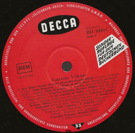 CATERINA VALENTE auf Langspielplatten