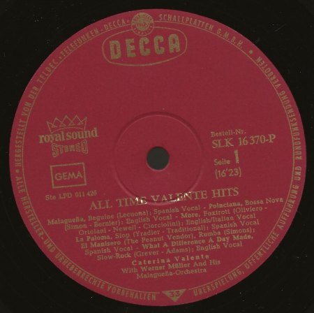CATERINA VALENTE auf Langspielplatten