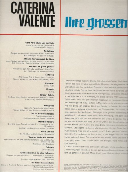 CATERINA VALENTE auf Langspielplatten