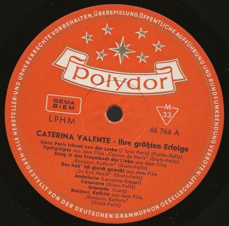 CATERINA VALENTE auf Langspielplatten