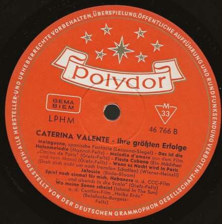 CATERINA VALENTE auf Langspielplatten