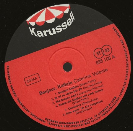 CATERINA VALENTE auf Langspielplatten