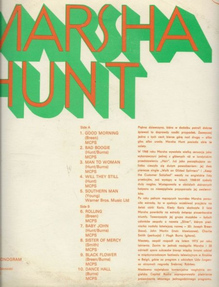 MARSHA HUNT