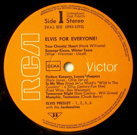 ELVIS PRESLEY RCA VICTOR LP LSP-3450