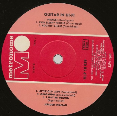Jörgen Ingmann - Guitar in HI-FI und weitere LP's