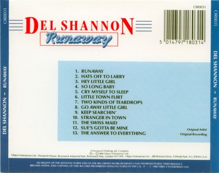 DEL SHANNON - CD's
