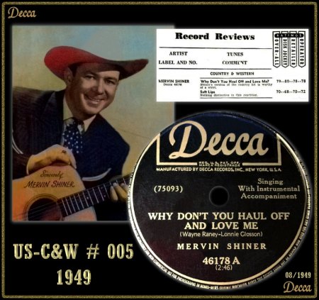 MERVIN SHINER - WHY DON'T YOU HAUL OFF AND LOVE ME