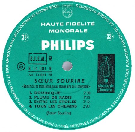 SOEUR SOURIRE/ZUSTER GLIMLACH