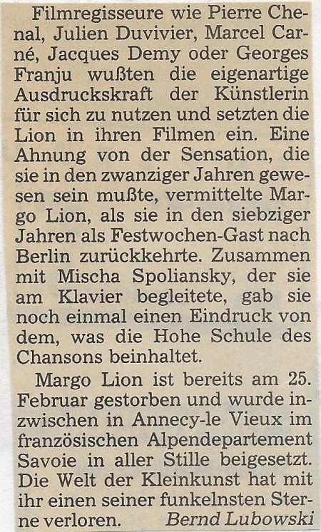 MARGO LION