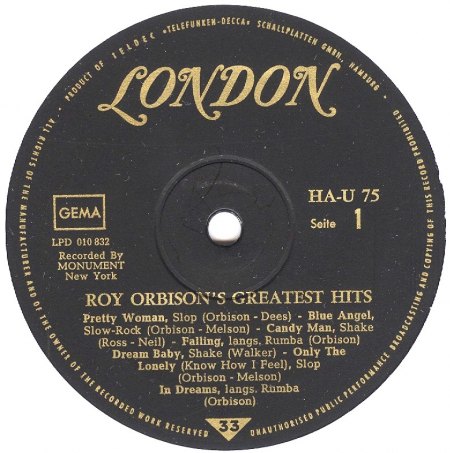ROY ORBISON - Only with you Deutsche LONDON-LP