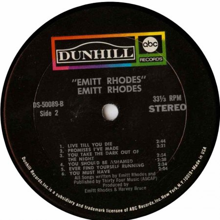 EMITT RHODES  (1950 - 2020)