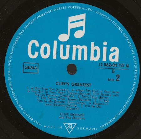 CLIFF RICHARD - seine LPs