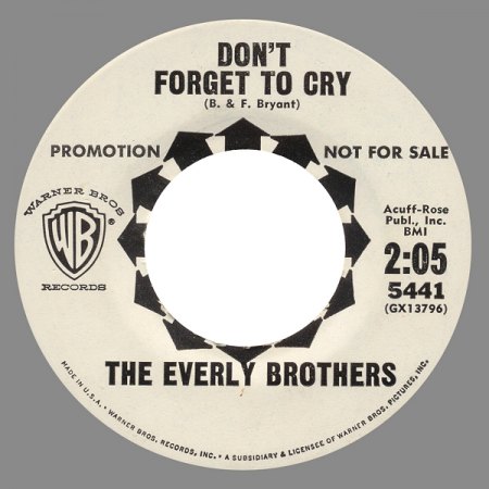 k-5441     B  Don't Forget To Cry  Promo.jpg