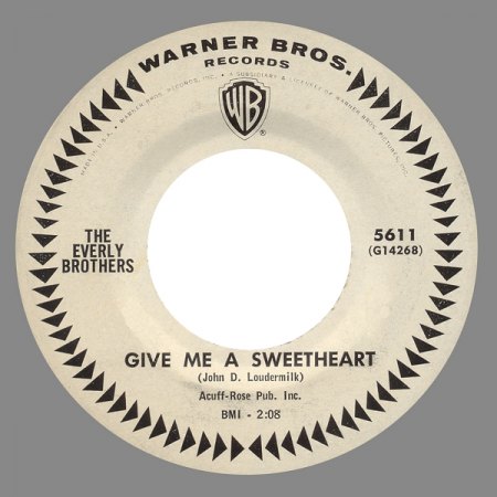 k-5611     B  Give Me A Sweetheart  Promo.jpg