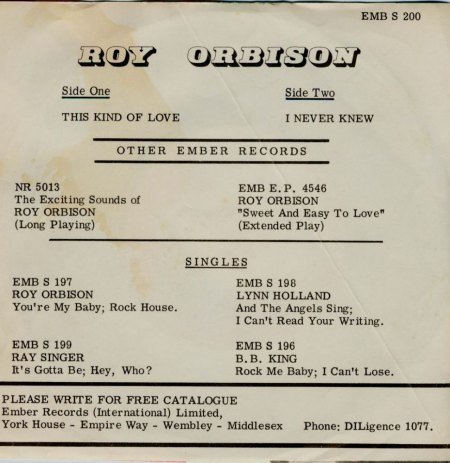 ROY ORBISON auf Ember