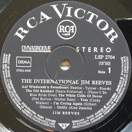 JIM REEVES auf RCA Victor (bei uns auf RCA)