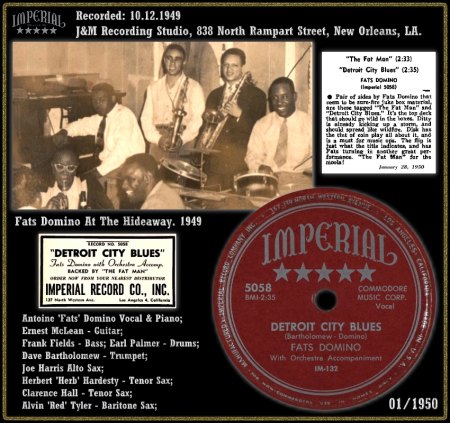 FATS DOMINO - DETROIT CITY BLUES
