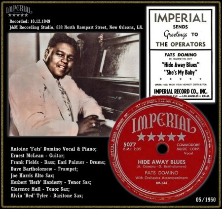 FATS DOMINO - HIDE AWAY BLUES