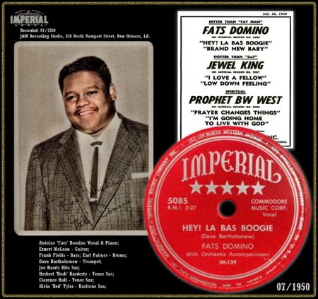FATS DOMINO - HEY LA BAS BOOGIE