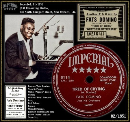 FATS DOMINO - TIRED OF CRYING