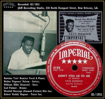 FATS DOMINO - DON'T YOU LIE TO ME