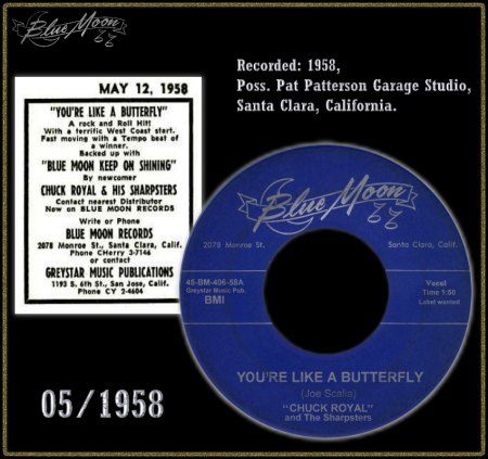 CHUCK ROYAL & THE SHARPSTERS - YOU'RE LIKE A BUTTERFLY