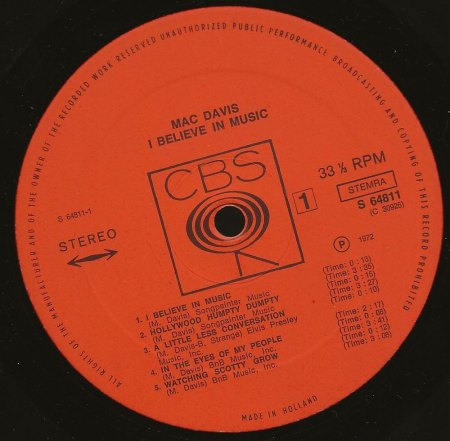 MAC DAVIS (1942 - 2020)