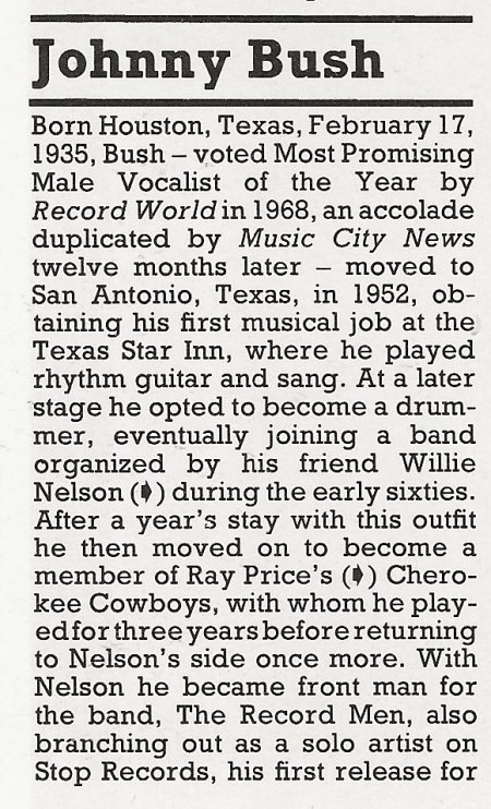 JOHNNY BUSH WITH BILL FREEMAN & HIS TEXAS PLAINSMEN