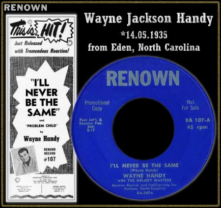 WAYNE HANDY WITH THE MELODY MASTERS - I'LL NEVER BE THE SAME