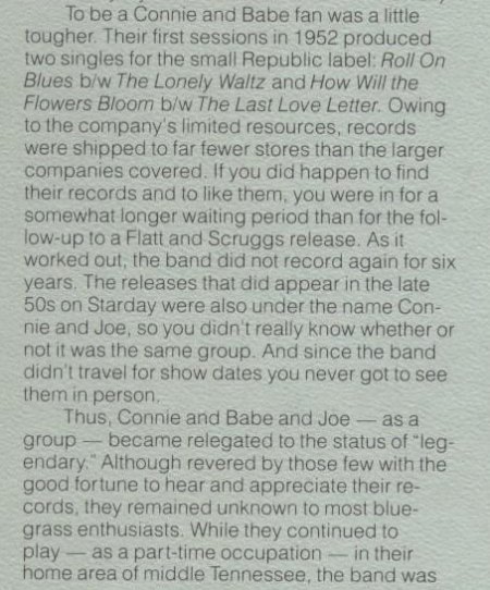 CONNIE & BABE/CONNIE & JOE