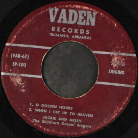 JACKIE AND ARLEN VADEN