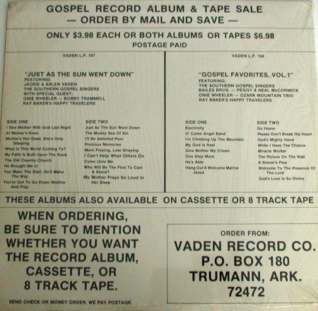 JACKIE AND ARLEN VADEN