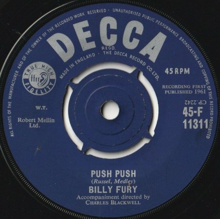 Billy Fury - Kurz-Bio - Single-Discos