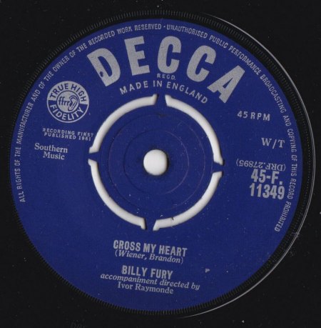 Billy Fury - Kurz-Bio - Single-Discos