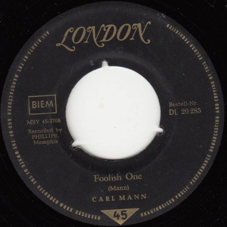 Carl Mann 1942 - 2020