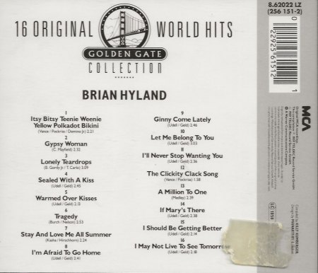 BRIAN HYLAND - CD's