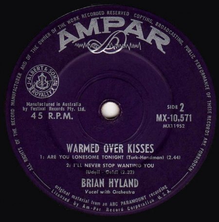 BRIAN HYLAND - EP-Australien