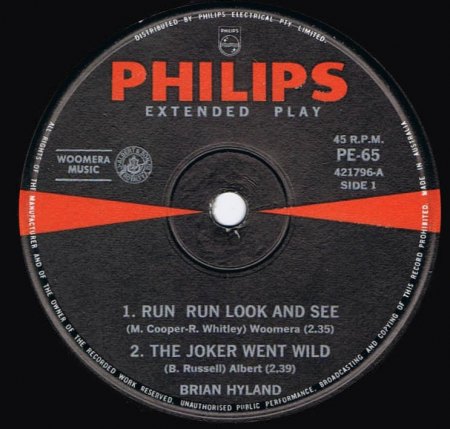 BRIAN HYLAND - EP-Australien