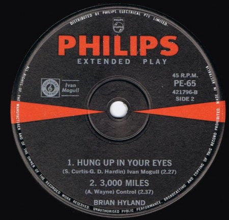 BRIAN HYLAND - EP-Australien