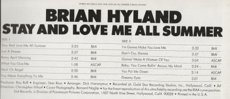 Brian Hyland auf ABC-Paramount & DOT